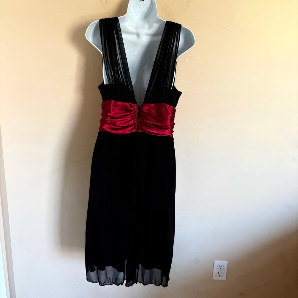 Y2K Connected Apparel Black‎ and Red Sleeveless Dress Size 10 - Picture 8 of 14